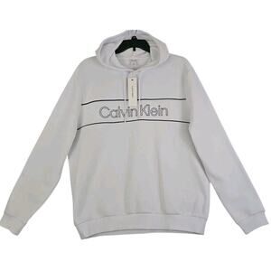 CALVIN KLEIN ~Men's Size XL/TG~ White Hoodie Sweatshirt Long Sleeve NWT.